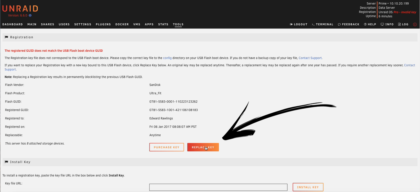 Invalid Key